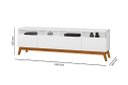 Ver imagem 3 de Rack SUP 1.80m Estilo Retrô Com Pés em Madeira Com Nichos Para Aparelhos e Objetos de Decoração 3 Po