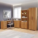 Ver imagem 1 de Kit 3 Peças 1 Mesa em L 2 Gavetas 3 Portas 2 Armários Espresso Móveis