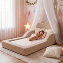 Ver imagem 6 de Cama Montessoriana Solteiro Cloud 118x220cm Xpand Tech Bouclê Bege Claro Cama Inbox
