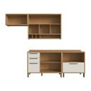 Ver imagem 4 de Cozinha Compacta Modulada 100% MDF 4 Peças 5 Portas e Vidro Reflecta 200cm Vicenza Espresso Móveis Bege/Amêndoa/Off White