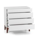 Ver imagem 5 de Cômoda para Quarto 4 Gavetas MDF Fresh Yescasa Branco/Imbuia