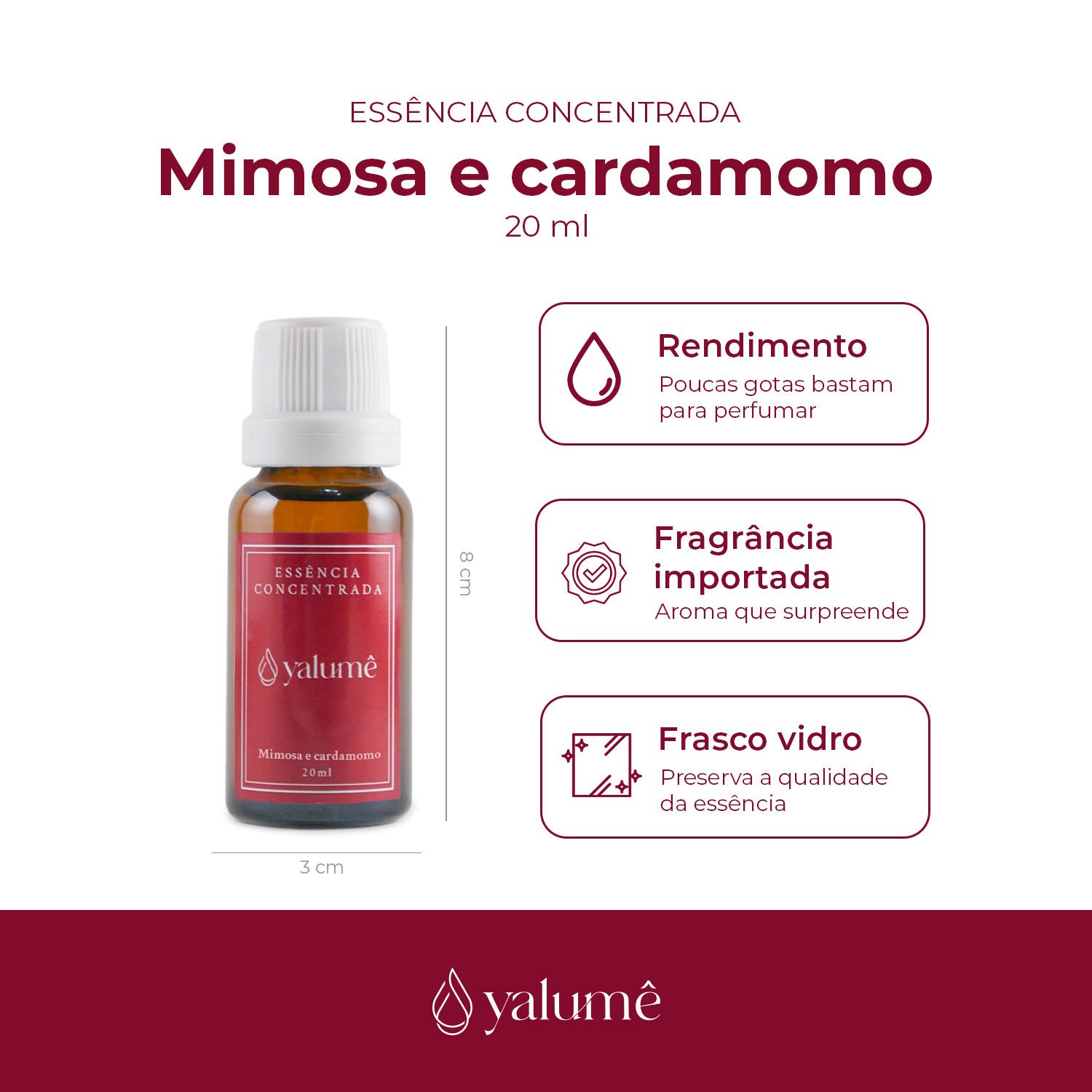 Essência Concentrada Ml Mimosa e Cardamomo 20 Ml para Difusor, Aromaterapia, Aromatizador Elétrico - 2