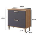 Ver imagem 3 de Balcão de Cozinha 100%mdf 80 Cm 1 Porta Basculante com 1 Gavetas Bella Mgm Móveis Freijó/titanium
