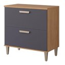 Ver imagem 1 de Balcão de Cozinha 100%mdf 80 Cm 1 Porta Basculante com 1 Gavetas Bella Mgm Móveis Freijó/titanium