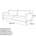 Ver imagem 2 de Sofá Zeki 3 Lugares 200 cm Linho Boucle Branco Off White