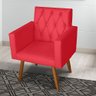 Kit 4 Poltrona Para sala de Estar Bianca Capitonê Suede Vermelho - Móveis Mafer - 5