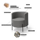 Ver imagem 4 de Poltrona para Sala de Estar e Quarto Califórnia Ecológica Cinza Escuro