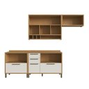 Ver imagem 3 de Cozinha Compacta Modulada 100% MDF 4 Peças 5 Portas 4 Gavetas e Vidro 200cm Vicenza Espresso Móveis Bege/Amêndoa/Off White