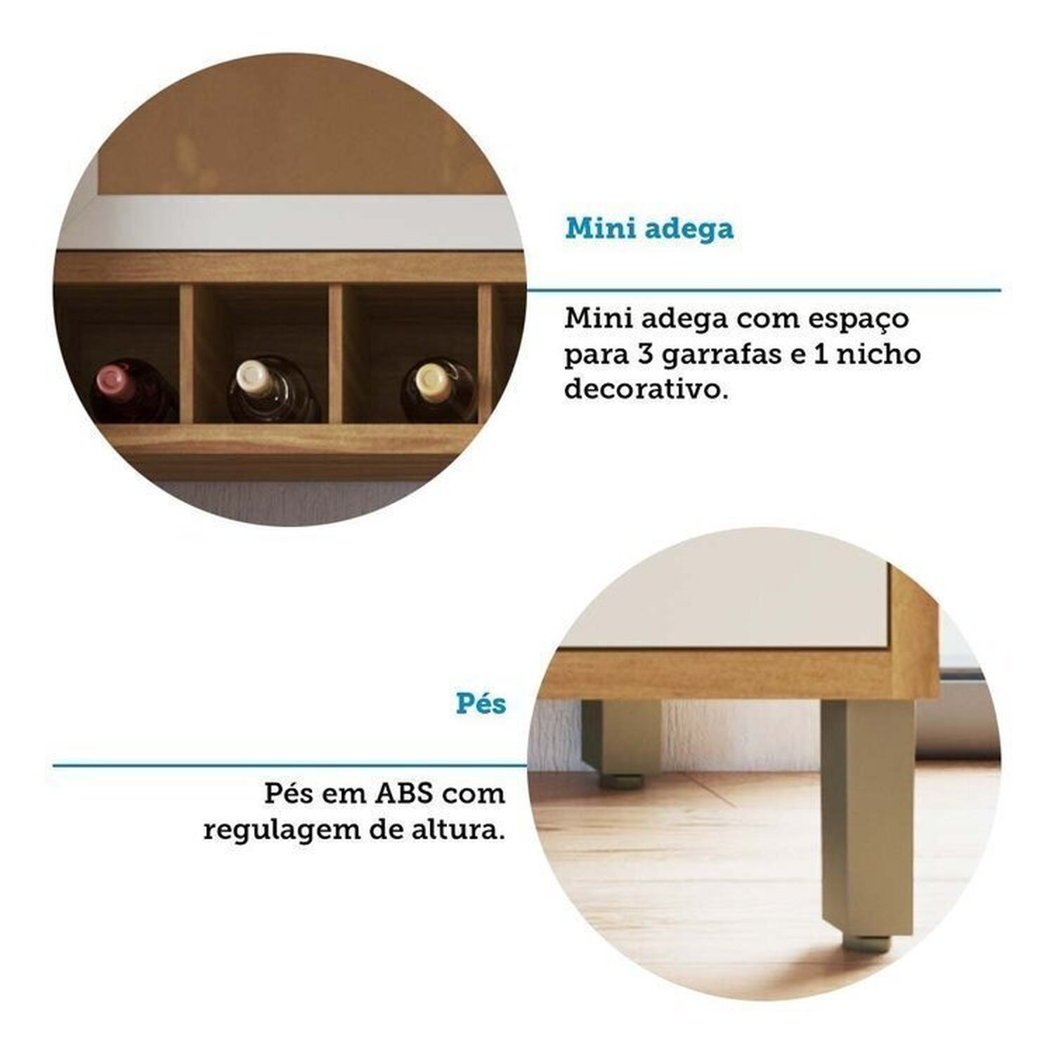 Cozinha Compacta 4 Peças com 5 Portas e Vidro Reflecta 200cm 100% MDF Vicenza Espresso Móveis - 11