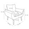 Poltrona Opala Decorativa Luxo Linho Cinza Dal Poz Estofados - 5
