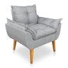 Poltrona Opala Decorativa Luxo Linho Cinza Dal Poz Estofados - 1