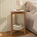 Ver imagem 2 de Mesa Lateral 3 Pés Bornemouth Off White/cedro