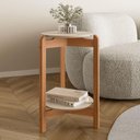 Ver imagem 1 de Mesa Lateral 3 Pés Bornemouth Off White/cedro
