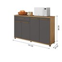 Ver imagem 2 de Balcão de Cozinha 4 Portas 1 Gaveta Campinas Arte Móveis Cinamomo/grafite