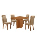Ver imagem 2 de Mesa de Jantar Olimpia 90cm Tampo MDF Laminado Canto Copo com 4 Cadeiras Lorena