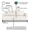 Ver mais imagens de Sofá Eliot 2 Lugares 160 cm Linho Boucle Branco Off White