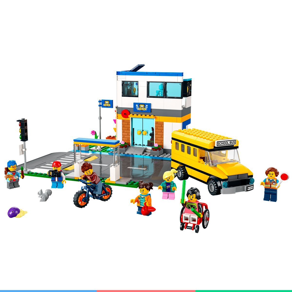 Brinquedo LEGO City Expansível de Montar Infantil Criança Dia Letivo Escolar 7 Bonequinhos +6 - 8