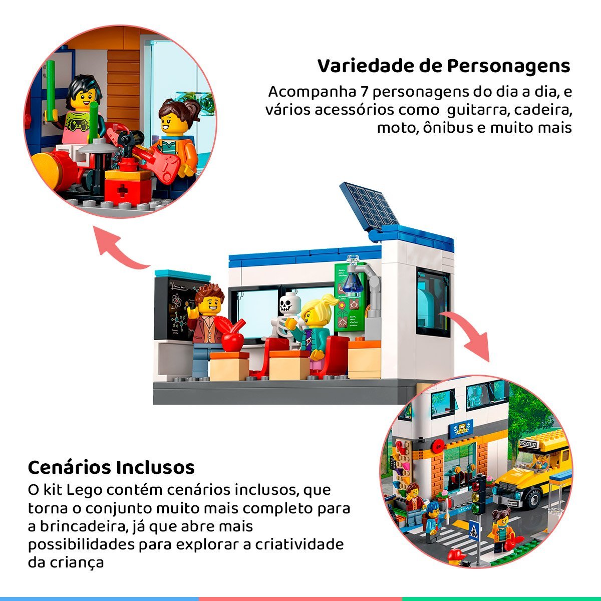 Brinquedo LEGO City Expansível de Montar Infantil Criança Dia Letivo Escolar 7 Bonequinhos +6 - 4