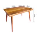 Ver imagem 4 de Mesa de Jantar Retangular 1,80m Itália Tampo em Madeira Maciça e Base Pés Torneados