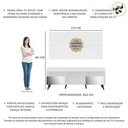 Ver imagem 6 de Rack Com Painel E Suporte Tv 65" Retrô Com Espelho Flórida Multimóveis V3142 Branco/Preto