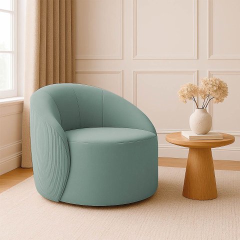 Poltrona Decorativa Orgânica Giratória Lua Cotelê/veludo D03 - D’Rossi