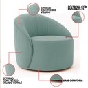 Ver imagem 3 de Poltrona Decorativa Orgânica Giratória Lua Cotelê/veludo D03 - D’Rossi