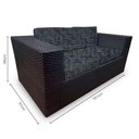 Ver imagem 2 de Conjunto Bora Bora Escuro - 1 Sofá 2 Lugares + 2 Poltronas + 1 Mesa de Centro - Santorini