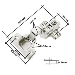 2pçs Dobradiças Super Curva Caneco Porta Armário Móveis 35mm - 2