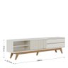 Rack Bancada Veneza com Portas Deslizantes e 02 Gavetas Off White Matte - Colibri - 4