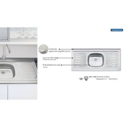 Pia de Apoio Tramontina New Raggi 40 em Aço Inox 150x52 cm - 4