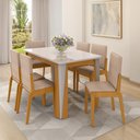 Ver imagem 2 de Kit Mesa de Jantar Opera com 6 Cadeiras Sinfonia em Linho Naturale/off White/creme