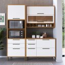 Ver imagem 2 de Cozinha Compacta 100% Mdf 3 Peças 6 Portas 5 Gavetas e Vidro 194cm Vicenza Espresso Móveis