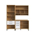 Ver imagem 4 de Cozinha Compacta Modulada 100% MDF 3 Peças 6 Portas 5 Gavetas e Vidro 194cm Vicenza Espresso Móveis Branco/Amêndoa
