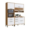 Ver imagem 3 de Cozinha Compacta 100% Mdf 3 Peças 6 Portas 5 Gavetas e Vidro 194cm Vicenza Espresso Móveis