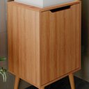 Ver imagem 3 de Conjunto para Banheiro Gabinete com Cuba e Espelheira Amendoa Bn3630x41x42 Tecno Mobili Amendoa