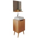 Ver imagem 1 de Conjunto para Banheiro Gabinete com Cuba e Espelheira Amendoa Bn3630x41x42 Tecno Mobili Amendoa