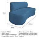 Ver imagem 3 de Sofá Curvo Orgânico 200cm 3 Lugares Linho Antonela
