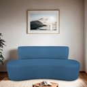 Ver imagem 1 de Sofá Curvo Orgânico 200cm 3 Lugares Linho Antonela