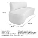 Ver imagem 3 de Sofá Curvo Orgânico 200cm 3 Lugares Bouclé Antonela Branco
