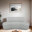 Ver imagem 1 de Sofá Curvo Orgânico 200cm 3 Lugares Bouclé Antonela