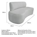Ver imagem 3 de Sofá Curvo Orgânico 200cm 3 Lugares Bouclé Antonela
