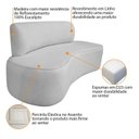 Ver imagem 4 de Sofá Curvo Orgânico 180cm 3 Lugares Linho Antonela Cinza Claro