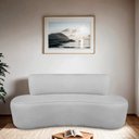 Ver imagem 1 de Sofá Curvo Orgânico 180cm 3 Lugares Linho Antonela