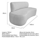 Ver imagem 3 de Sofá Curvo Orgânico 180cm 3 Lugares Linho Antonela Cinza Claro