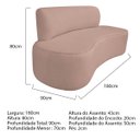Ver imagem 3 de Sofá Curvo Orgânico 180cm 3 Lugares Linho Antonela