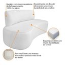 Ver imagem 4 de Sofá Curvo Orgânico 180cm 3 Lugares Bouclé Antonela Branco