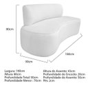 Ver imagem 3 de Sofá Curvo Orgânico 180cm 3 Lugares Bouclé Antonela Branco
