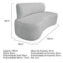 Ver imagem 3 de Sofá Curvo Orgânico 180cm 3 Lugares Bouclé Antonela
