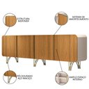 Ver imagem 5 de Balcão Buffet Piacente Com Cristaleira Alvora H01 Off White/Cinamomo - Mpozenato HB Móveis