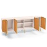 Balcão Buffet Piacente Com Cristaleira Alvora H01 Off White/Cinamomo - Mpozenato HB Móveis - 7